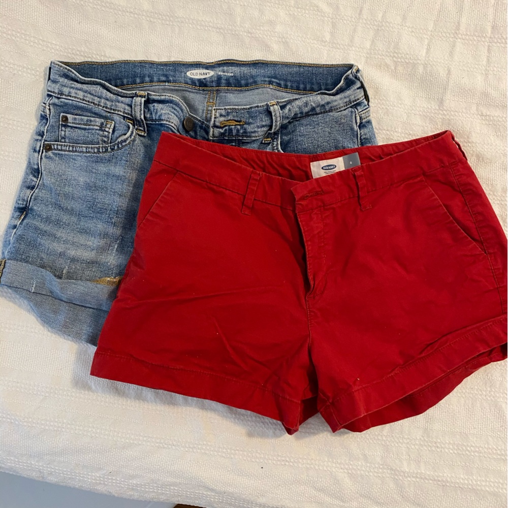 Set of 2 old navy shorts - denim and red